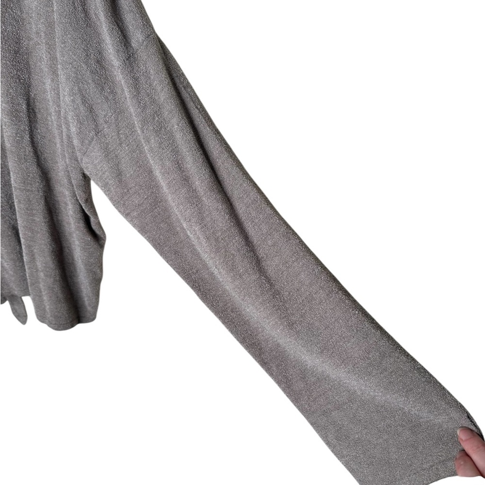 Barefoot Dreams Cozychic Ultra Lite Tie Front Pullover Sweater Size 3X Gray - Picture 4 of 10